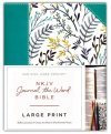 NKJV - Journal the Word Bible, Large Print, Hardcover, Blue Floral 